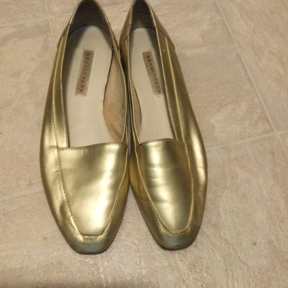 Art Effects Leather Gold Flats